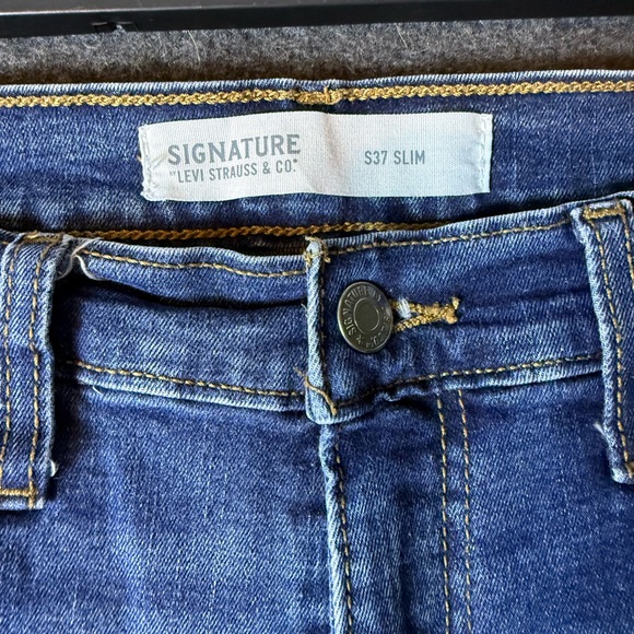 Signature Levi Strauss Jeans Mens 30x31 Blue S37 Slim Fit Denim Stretch Pants - Picture 3 of 13